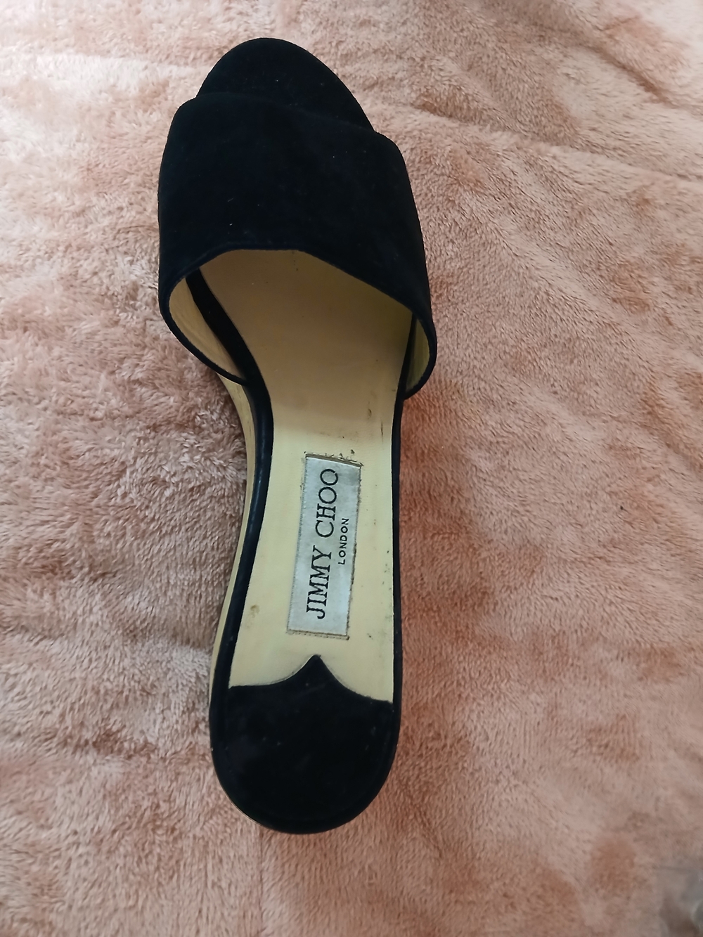 Jimmy Choo Black Suede Open-Toe Slip-On Mule